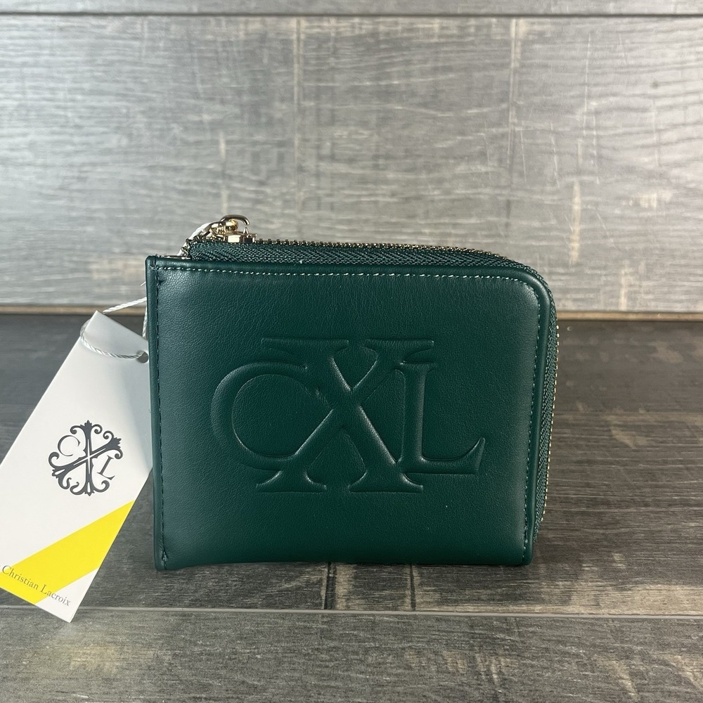 CXL Christian Lacroix Teal Smooth Zip Around Wallet & Python Card Holder Set NWT